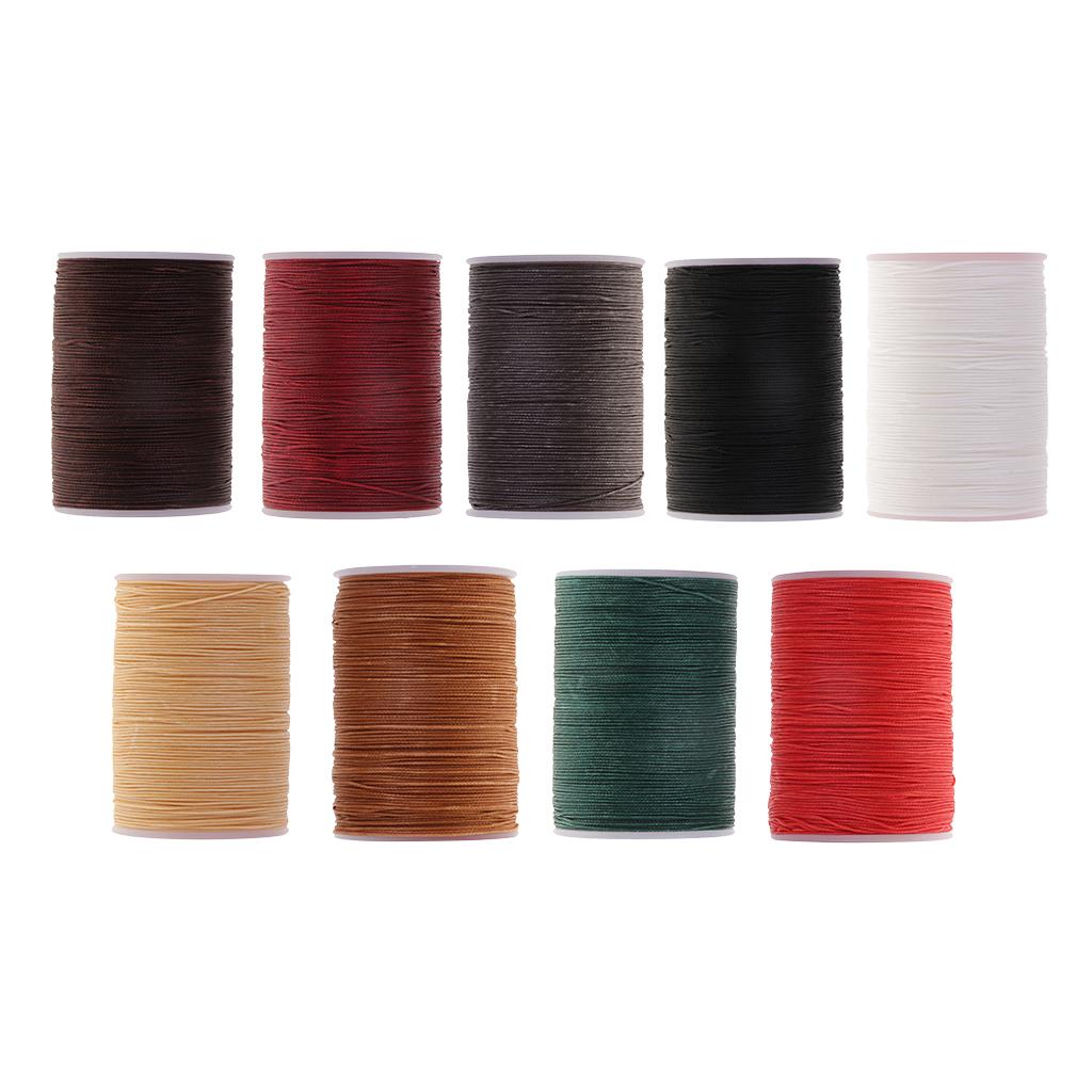 Round Waxed Polyester Thread 0.5mm Hand Sewing Cord for Leather Crafting Shoe Bag Carpet Repair Accessories