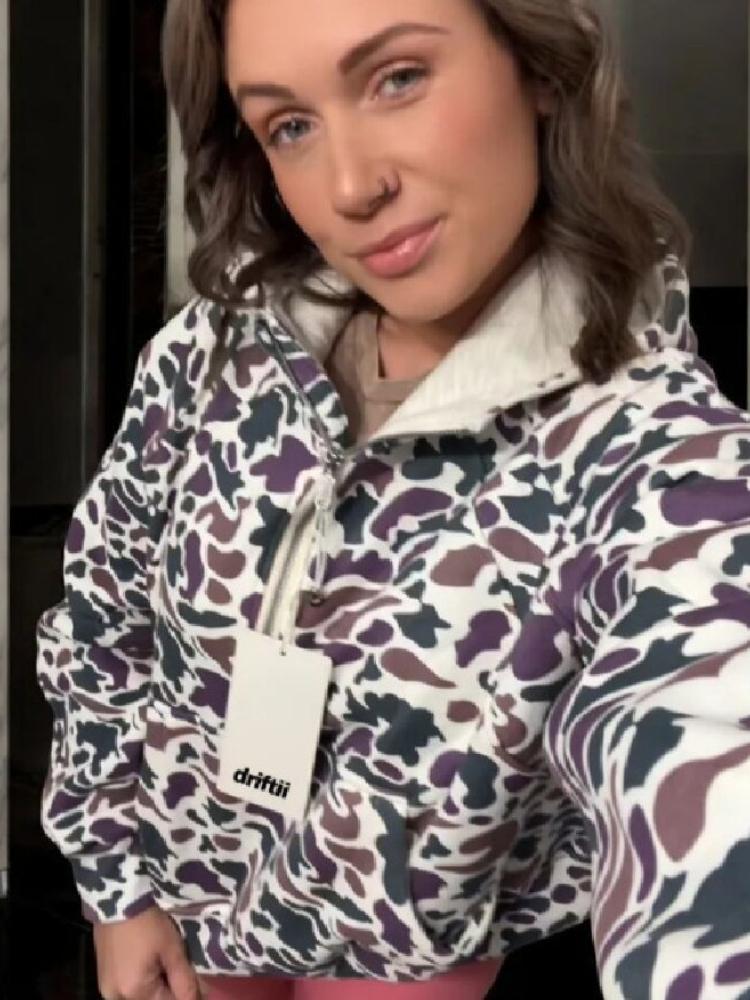 

Printed Sweatshirt for Autumn and Winter Hunting Printed Sweatshirt Jacket L фіолетовий