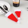 Christmas Tree Supplies Small Hat Cutlery Set Non-woven Christmas Hat Bag Wine Bottle Decoration