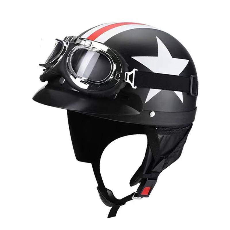 Vintage Style Motorcycle Half Helmet Men Women All-Season Scooter Safety US Inspired Design