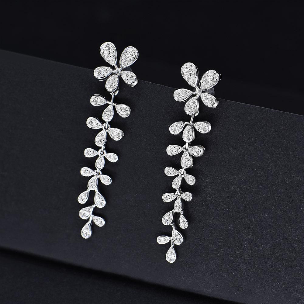 

Gica Gema Серьги с высокоуглеродистыми бриллиантами, стерлинговое серебро 925 пробы, 47 мм, серьги-капли, уникальный дизайн, романтические ювелирные украшения, подарки для свадебной вечеринки, новая тенденция 925 Silver белый