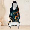 Women Plus Size Tie Dye Printed Hooded Long Sleeve High Low Top And Fitted Pants Two Piece Set