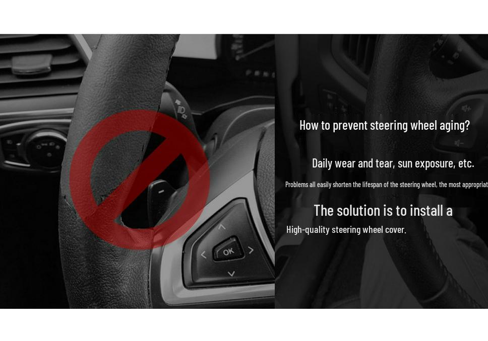 Carbon Fiber Genuine Leather Steering Wheel Cover for Haval Models H1-H9 & M6