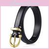 Solid Color Gold Buckle Decoration Women Casual Slim Waist Belt For Casual And Office Wear