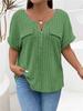 Solid Color Zipper Short Sleeve Casual Pullover T Shirt Women Loose Clothes Fashion Female Tee V-Neck Streetwear Plus Size Tops