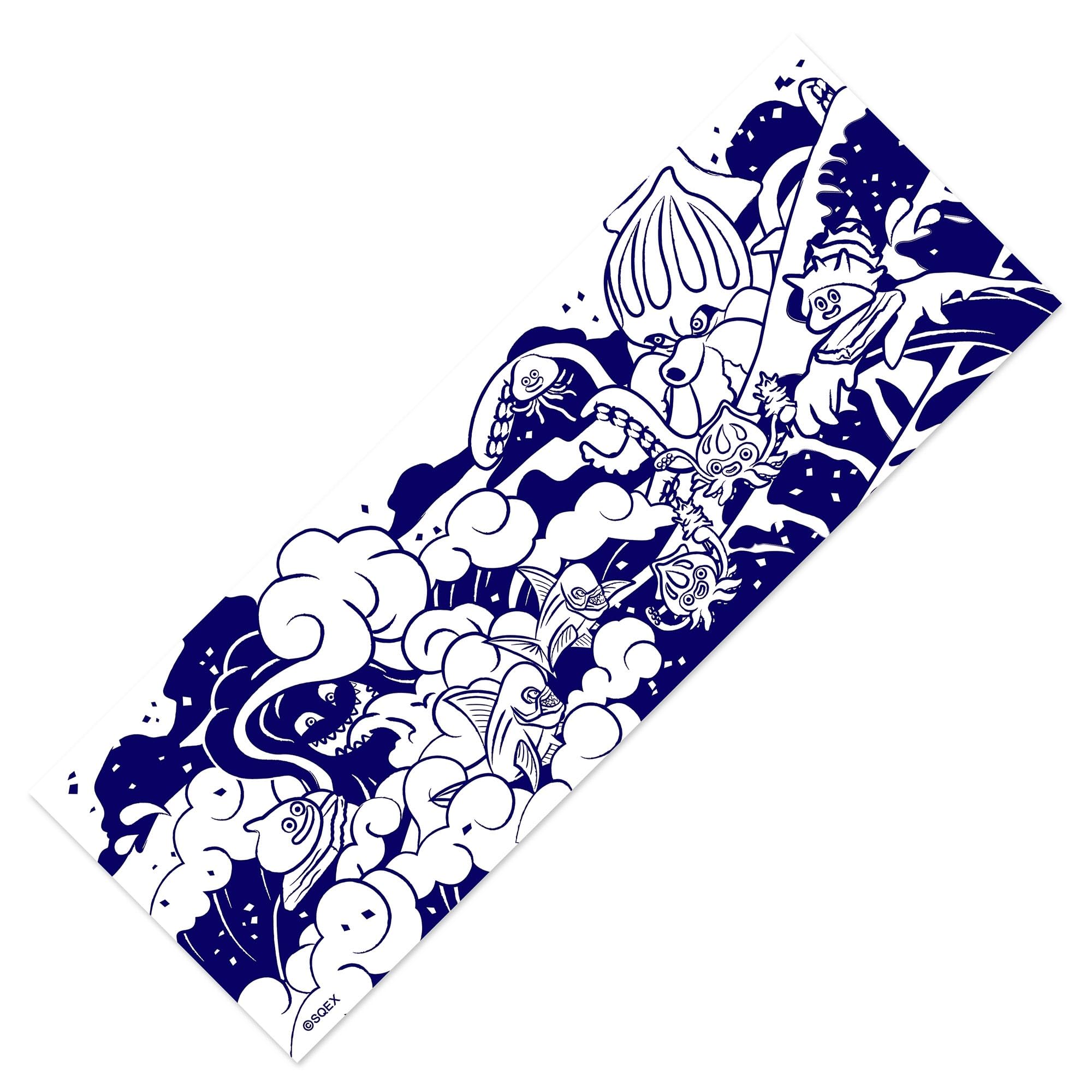 

Улыбающийся Слайм Японская Серия Тэнугуи (Тенугуи) Море синий