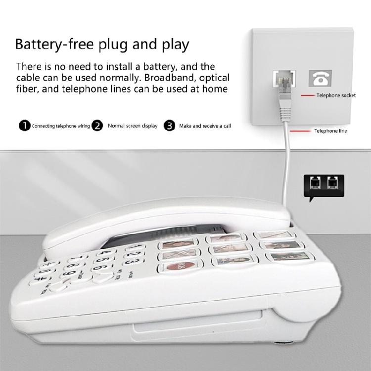 Large Button Home Phone Fixed Landline Telephone With Speakerphone and Last Number Redial Feature