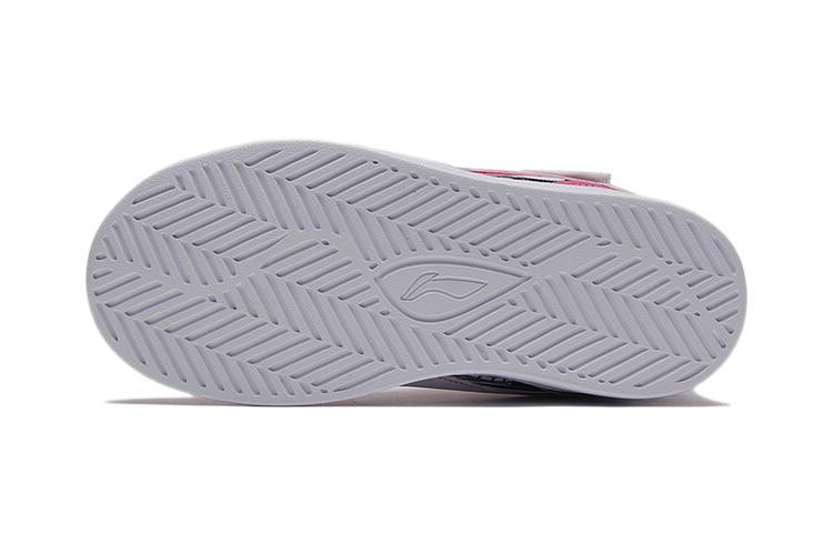 Li Ning Slip Resistant Cushioning Abrasion Resistant Mid top Kids' Skateboarding Shoes Pink Children Aged 3 7 Years Old YKNS076-4