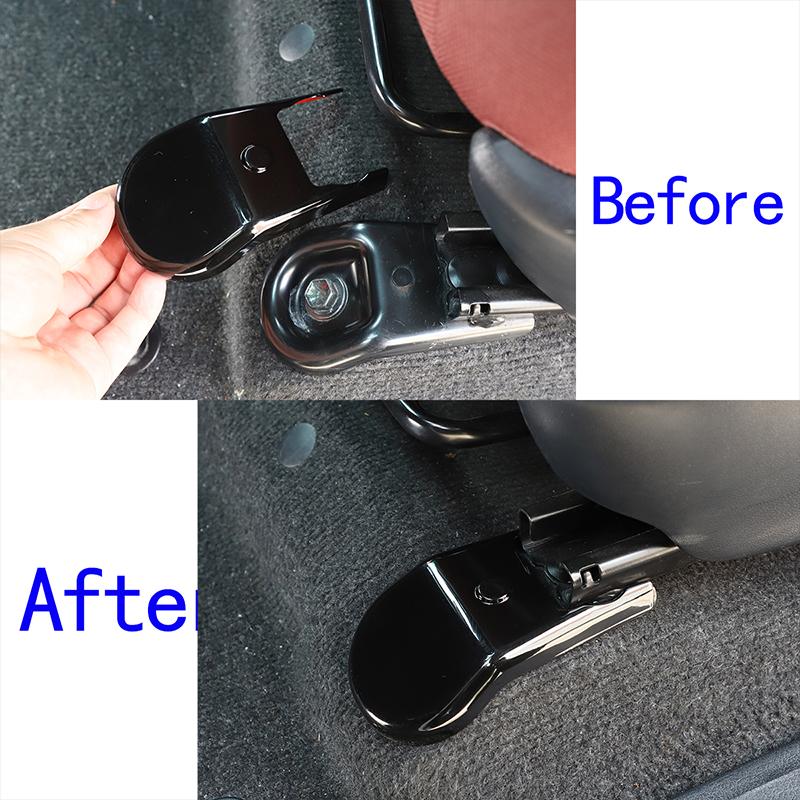 ABS Glossy Black Car Seat Foot Screw Protection Cap Decoration Cover Trim Fit For Toyota Hilux 2015-2022 Interior Accessories