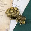 Ginkgo Leave Bouquet Journal Clips Antique Finish Metal Bookmark  Office