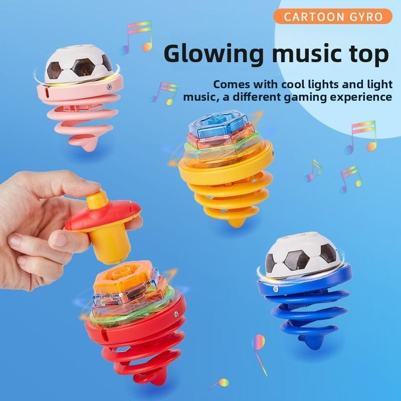 Light Up Music Spring Football Spinner For Kids Parentchild Interactive Toy