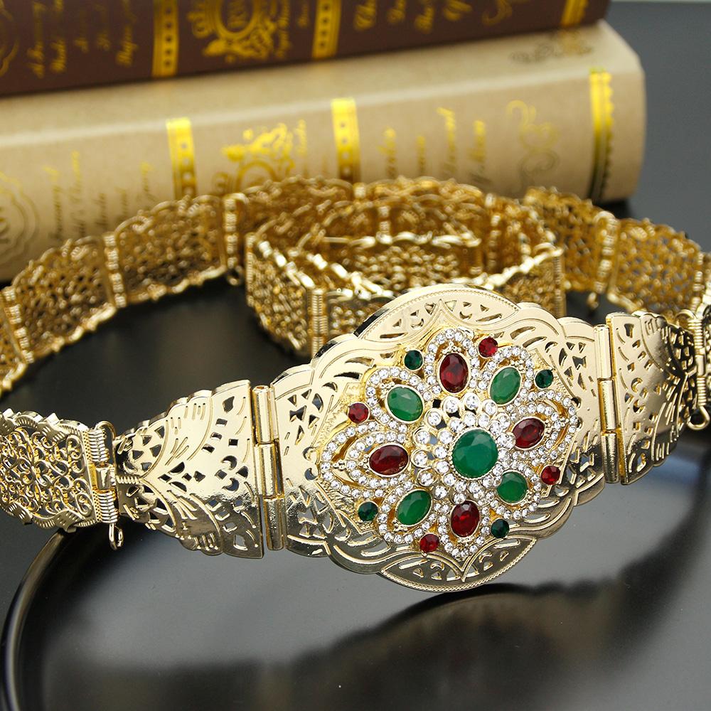 

Простой пояс золотого цвета, регулируемая длина, свадебные украшения, поясная цепочка, шикарный пояс с кристаллами зелёный