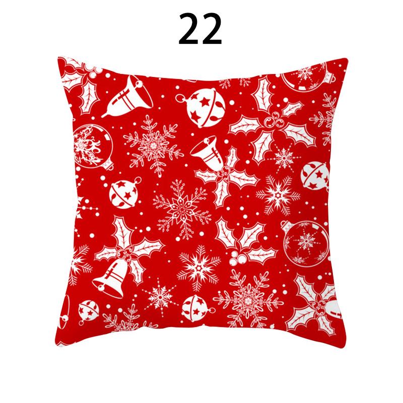 Merry Christmas Cushion Cover Xmas Pillowcase Happy New Year Navidad Santa Claus Red Pillow Cover Ornament Gifts Home Decor