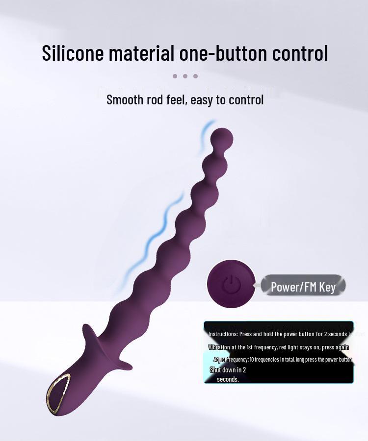 Pilot Silicone Vibrating Anal Plug – 10 Frequency Bead Massager Sex Toy