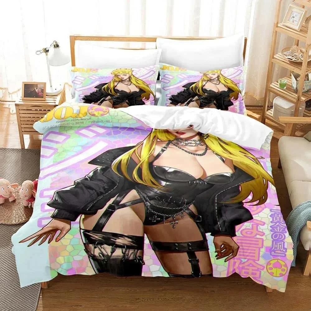 3d Anime JoJo's Bizarre Adventure Bedding Set Printed With Pillowcase Bed Duvet Cover Soft Single Double Queen Super King Size