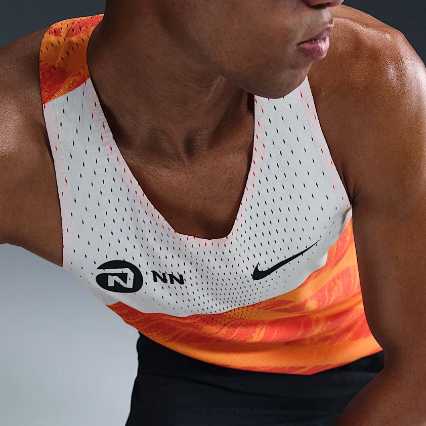 Nike Aeroswift Dri-Fit Adv Nn Logo Quick-Dry Breathable Running Comfortable Vest Men Tops Team-Orange White Black HF6617-891