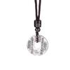 Sterling Silver Bagua Pendant Necklace with Woven Rope - Chinese Style Unisex Design