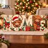 Standing Wooden Signs for Entryways Highland Cow Home Ornament, 2D Tabletop Sign, Rustic Tiered Tray Christmas Decorations Festive Centerpiece Mantel