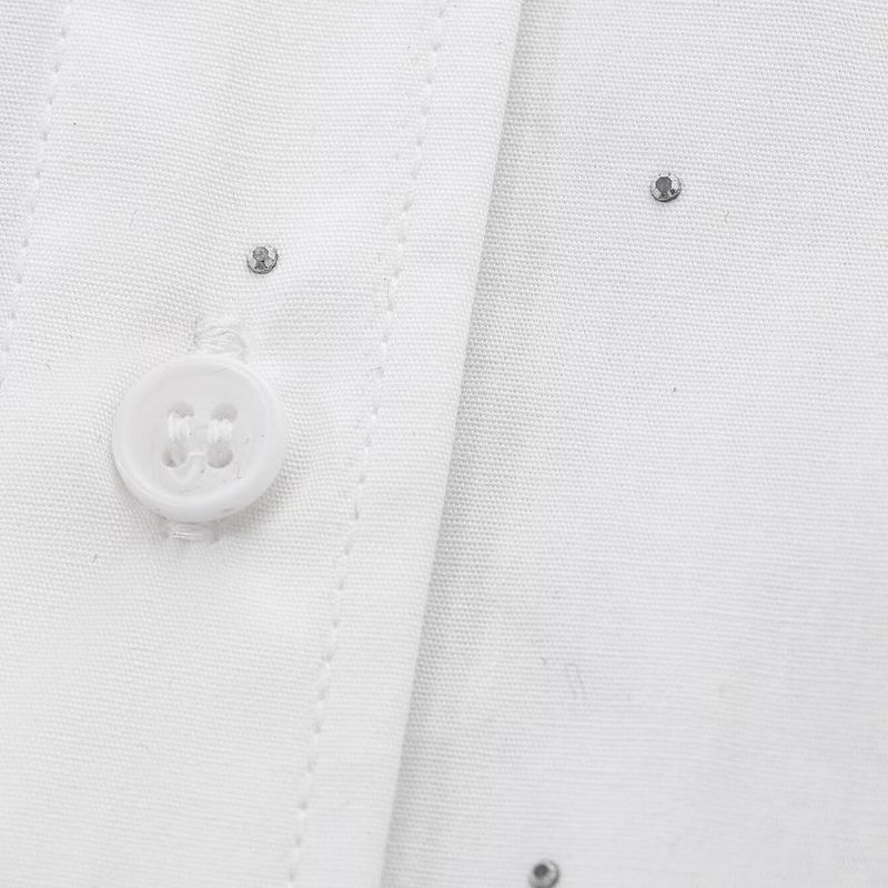 Kaslead New Arrival Women's Fashion Style Fashion Large Profile Rhinestone Embellished Shirt 1266764