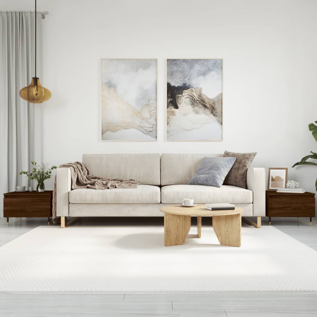 Coffee Tables 2 Pcs Brown Oak Effect 50 X 46 X 35 Cm Engineered Wood