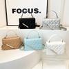 Rhombus Texture Bag Women's New Trendy Portable Small Square Bag Fashion Chain Solid Color Shoulder Messenger Bag