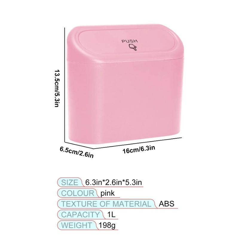 Car Mounted Garbage Bin with Lid Hanging Storage Bin Mini Press Type Side Door Garbage Storage Bin