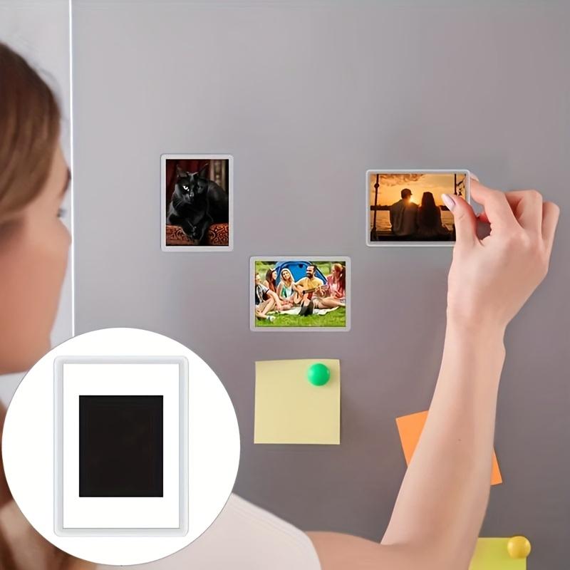 20/10pcs Acrylic Magnetic Photo Frame Refrigerator Magnets, Transparent Label Display Stand, Mini Photo Frame, for Home Living Room