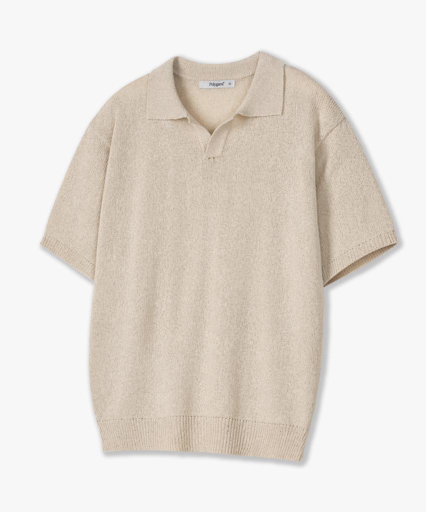 POLYGRAM Boucle Open Collar Half Knit - 8 Colors (Type A)
