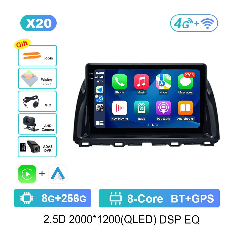 Car Radio Multimedia Player for Mazda CX5 CX-5 CX 5 2011 - 2016 Android 14 DSP Stereo GPS Navigation 4G WiFi Bluetooth Head Unit