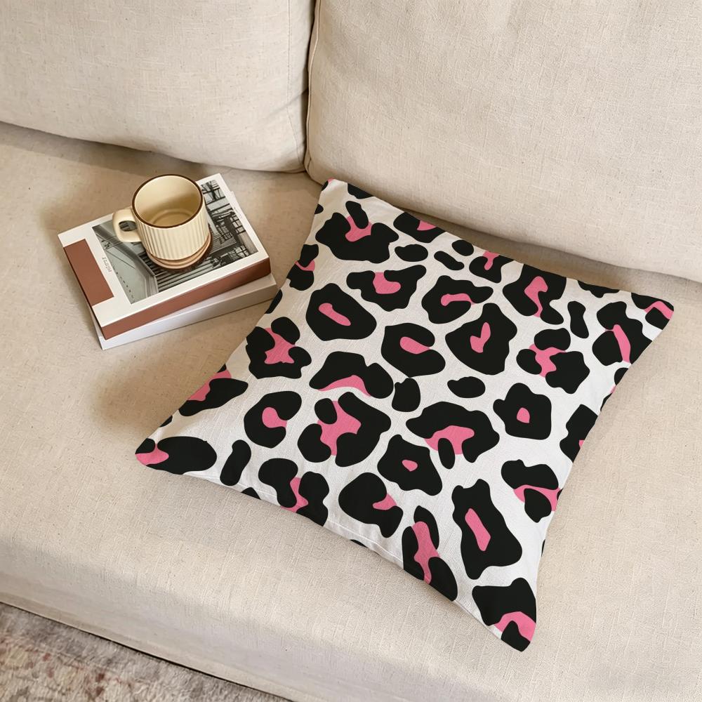 L-Leopard Print Cushion Cover Fabric Soft Furnishing,Pillowcase, Cushion Cover, Sofa Pillow, Home Decoration