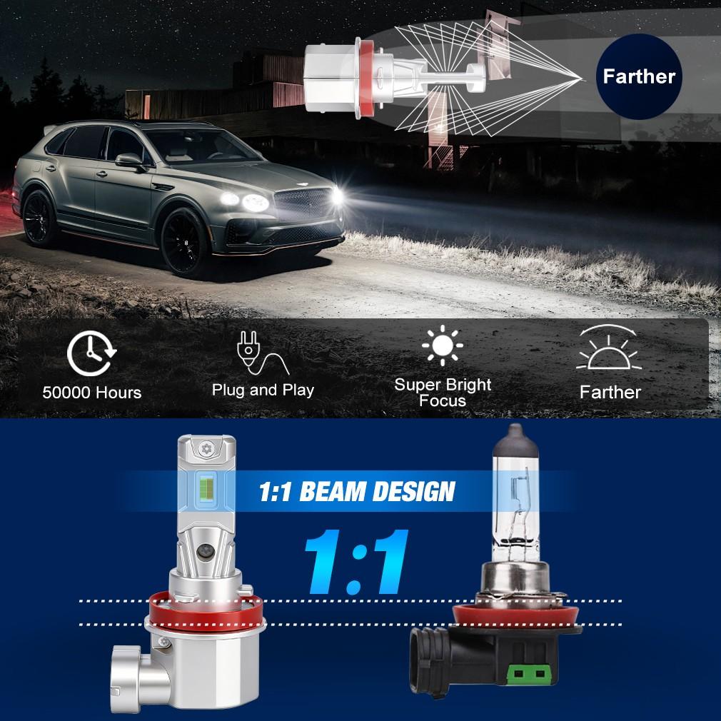 2 Piezas Tres Colores H8 H11 Bombillas LED para Luz Antiniebla 9005 HB3 9006 HB4 3 Colores Switchback Luz Diurna DRL Enchufe y Juega 6000K Blanco 4300K Blanco Cálido 3000K Amarillo