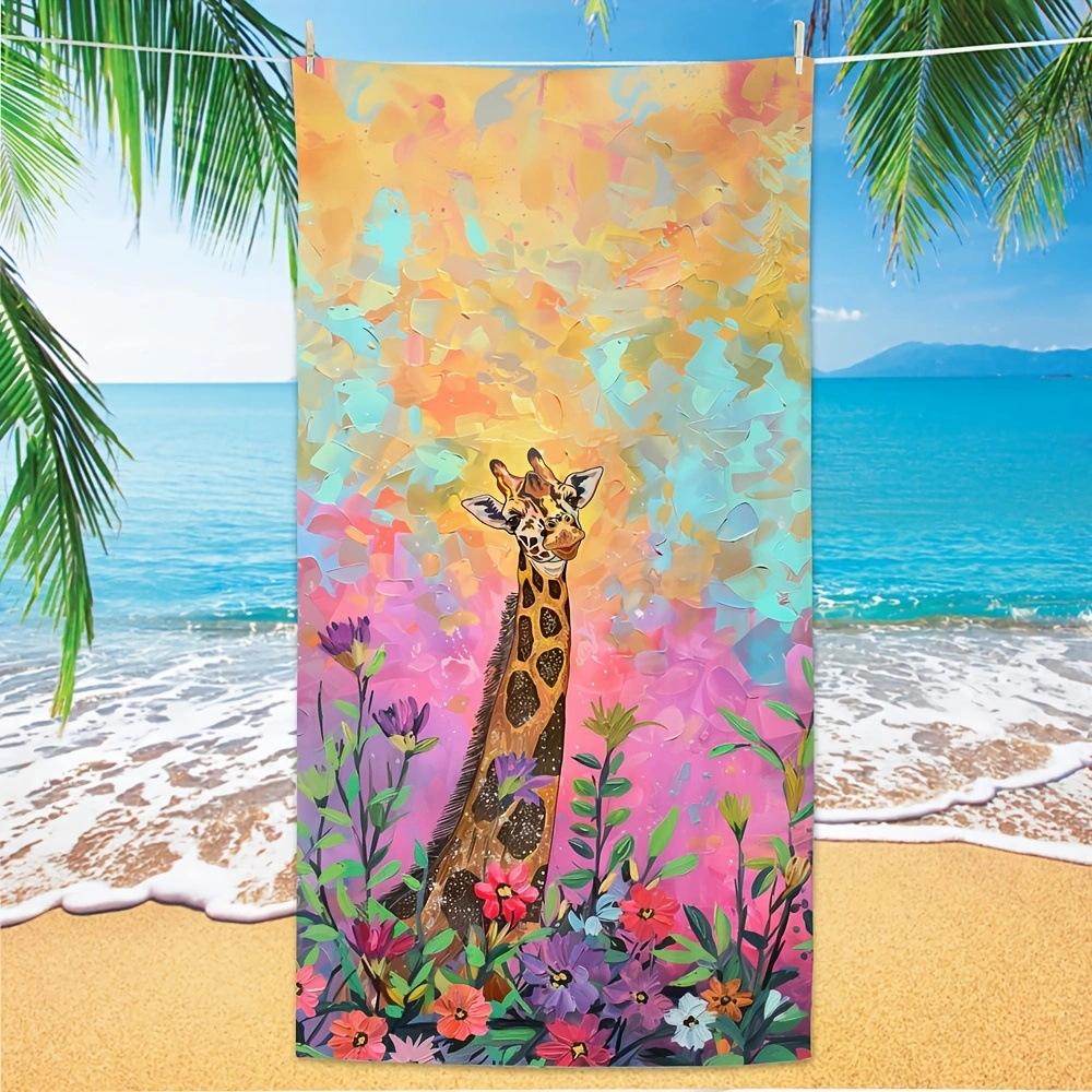 Exotischer Blumendruck Weiches Mikrofaser-Badetuch Groß Wasserabsorbierend Für Strand und Surfen