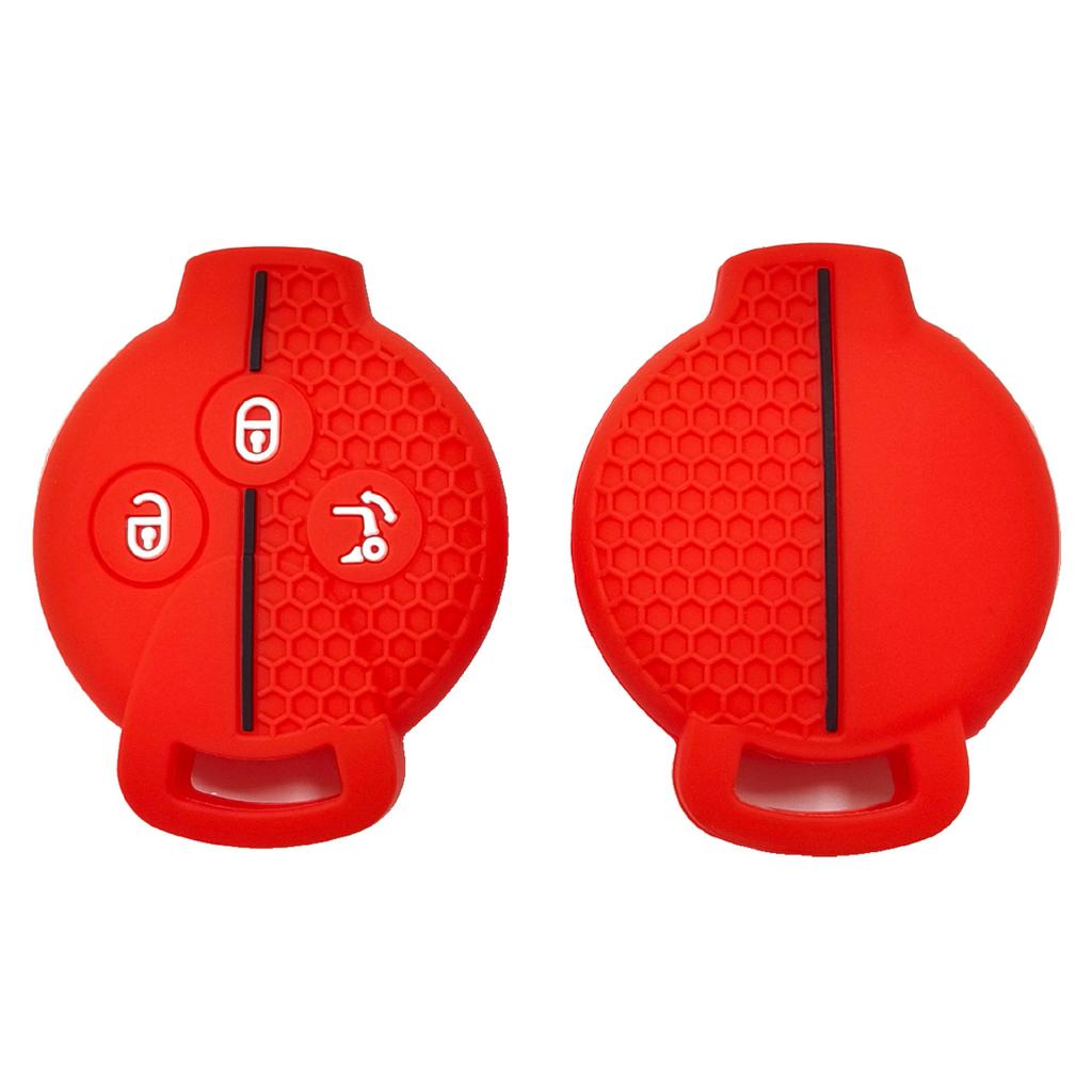 High-quality silicone key bag, suitable for Mercedes-Benz Elf smart key bag, smart fortwo, straight 3 buckle, honeycomb pattern