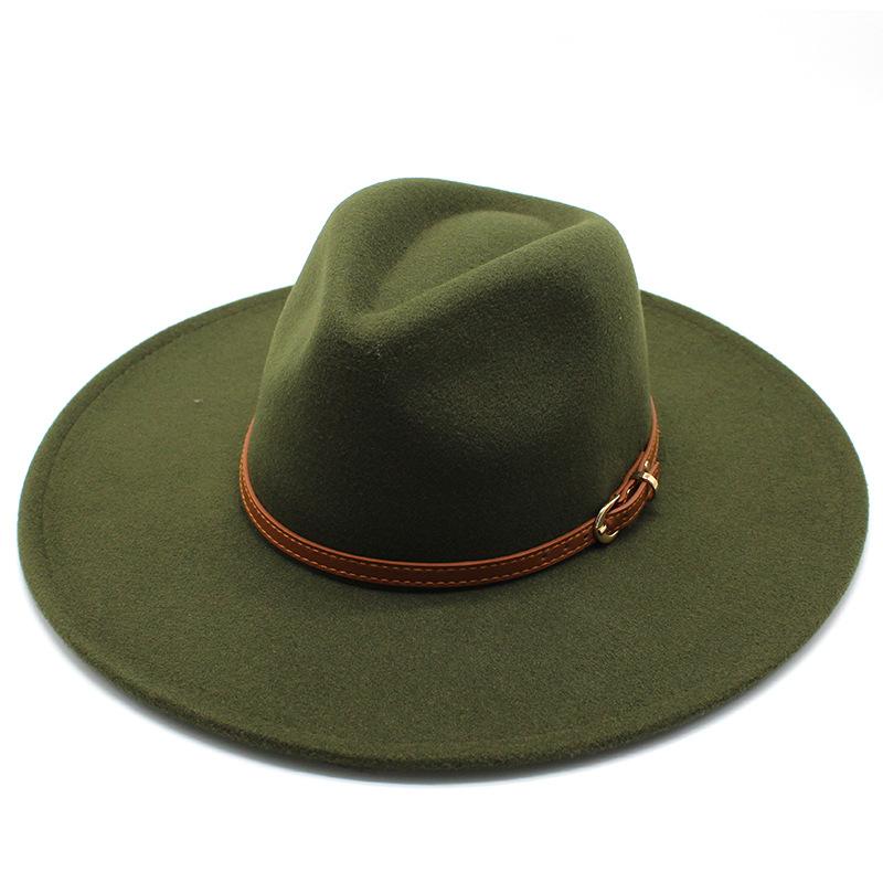 Chapéu estilo britânico estilo original 9,5 cm grande borda lã chapéu alto masculino e feminino chapéu de jazz quente