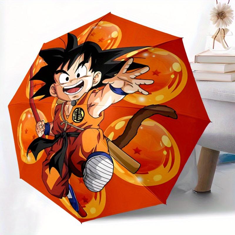 1pc Goku, Dragon Ball Automatic Folding Umbrella, Portable Collapsible Design, 8-Rib Iron Frame, , All-Season Casual Outdoor Accessory for Christmas B