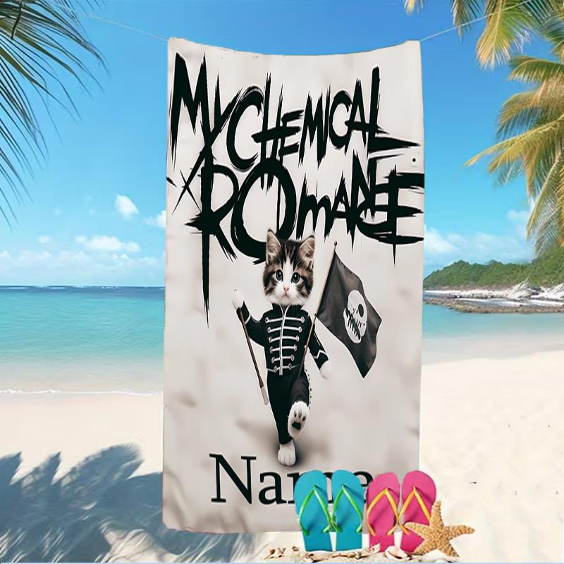 Customizable personalized beach towels My Chemical Romance themed designs.Suitable for the beach, yoga, sports;ideal as beach accessories