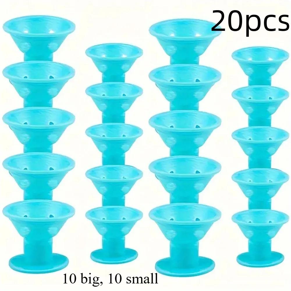 20pcs Mushroom Hair Curlers Soft Gentle Hair Care Rollers Non-Slip Silicone Wave Formers for Easy DIY Styling Curling Tools