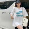 Black cotton short-sleeved t-shirt women's 2025 summer new design loose and thin unique top