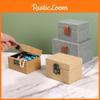 Texture Rattan Stylish Storage Box With Lid For Desk Accessories Decoration