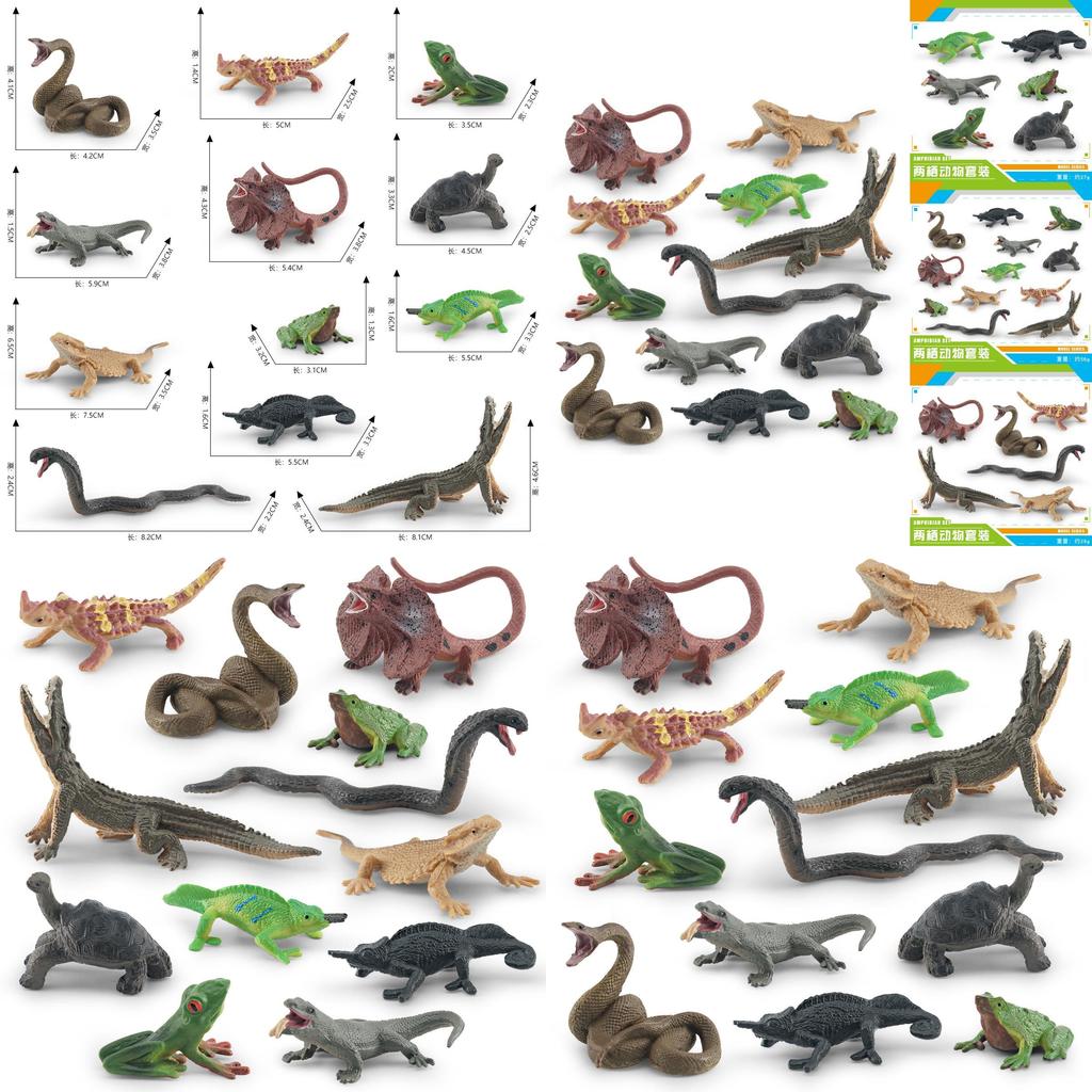 Detailed Pvc Frog Turtle Lizard Snake Chameleon Model Set For Nature Enthusiasts And Collectors