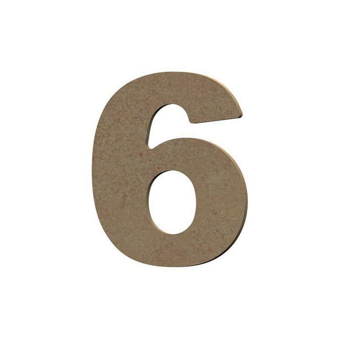 Number 6 In MDF Wood To Decorate - 8 Cm