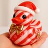 Resin Ducks Gingerbread Tiny Christmas Ducks Cute Holiday Tree Candy Cane Texture Animal Table Ornament For Home Workplace