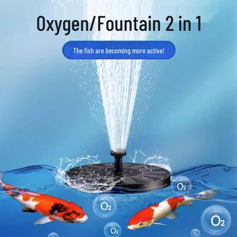 Automatic Solar Pond Fountain Circulator and Aerator for Outdoor Use