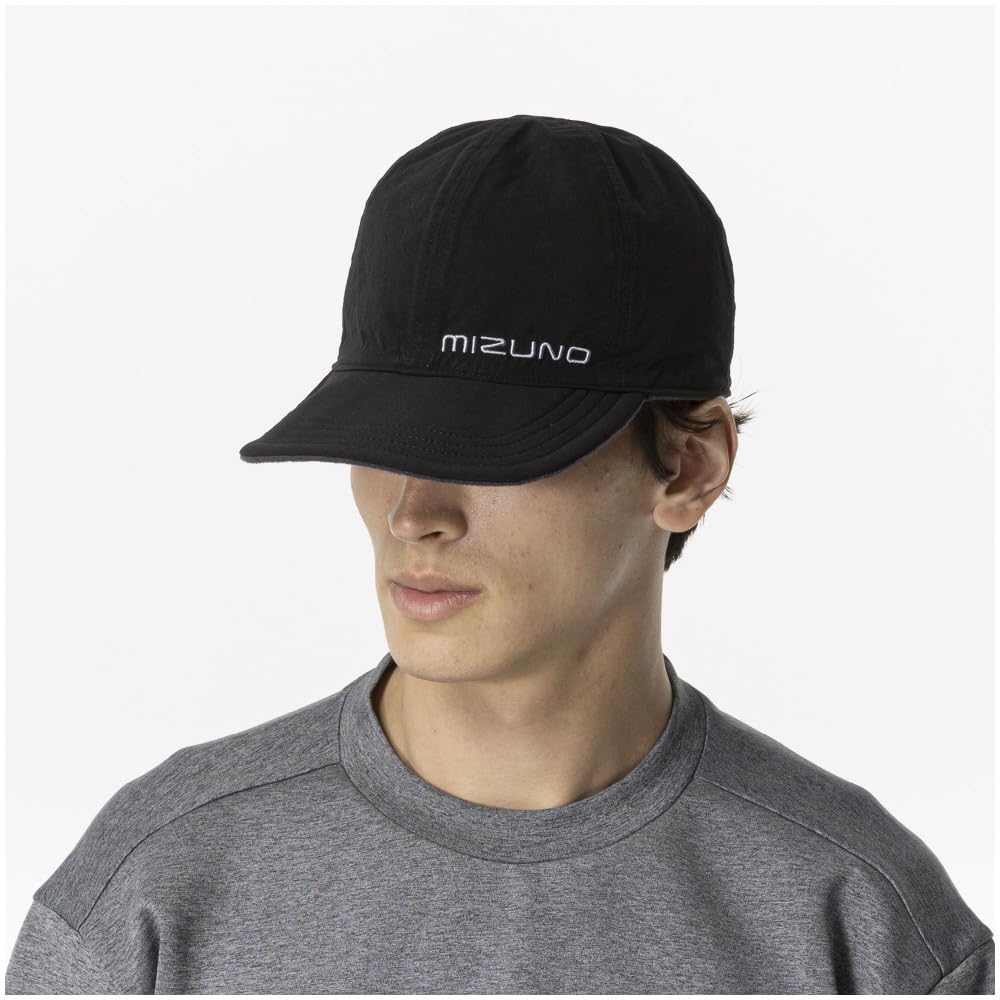 Mizuno Training Wear Proof Fleece Cold Adult Black X Black Cap, Weather, Water-Repellent, Reversible, (Head Circumference 55-60cm), 32JWB510,