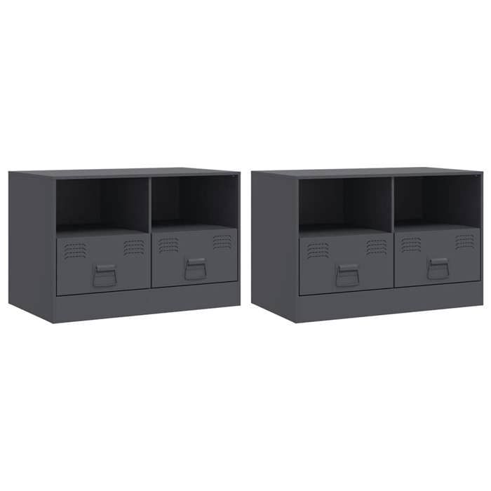 VidaXL TV Furniture 2 Pcs Anthracite 67x39x44 Cm Steel 841744