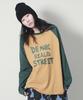 Deumakeu Real Street Color Mix Raglan Long Sleeve T-Shirt Khaki & Mustard