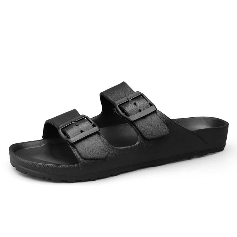 Summer Adjustable Soft Slippers for Men EVA Flat Cloud Slides Lightweight Non-slip Solid Color Beach Man Sandals Plus Size