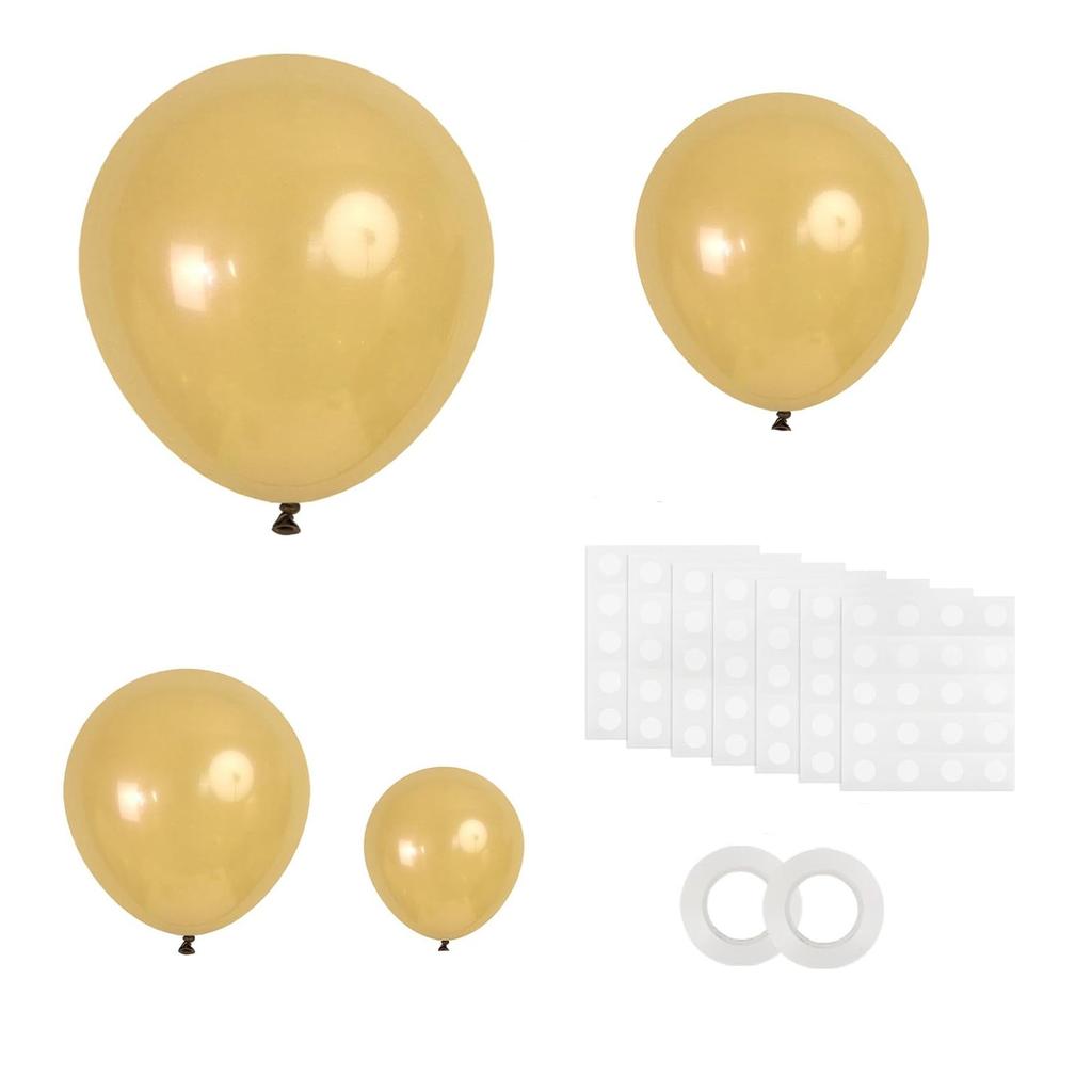 129 Pieces Of And Arch Set, Gold Birthday Decoration, Suitable For Women And Girls, Light Chrome Plated Gold Latex , Weddin