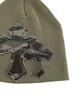 SK8ER ROCK Double Cross Patchwork Beanie ((Light Khaki))