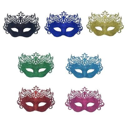 Plastic Crowns Attached Half Face Mask Glitter Costume Accecssory For Costume Parties Themed Event Role Play Activity